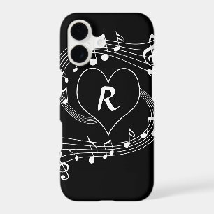 Monogramme personnalisé Notes musicales coeur