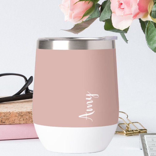 monogramme personnalisé, rose avec typographie de  (Créateur téléchargé)