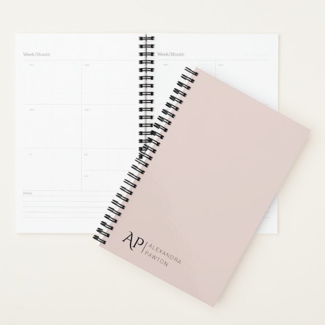 Monogramme personnalisé rose clair 2025 (Devant avec enveloppe)