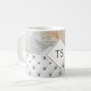 Monogramme personnalisé Rose Gold Grey Mug