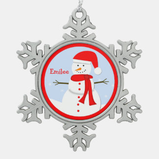 Monogramme personnalisé Snowman Snowflake Ornement