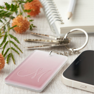 Monogramme personnalisé sur dégradé de rose corail