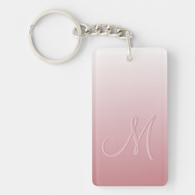 Monogramme Personnalisé Sur Ombre Coral Blush Pink (Devant)