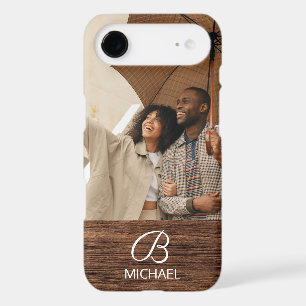 Monogramme photo Bois rustique Nom