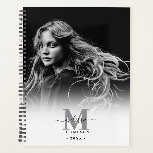 Monogramme Photo Noir Blanc Calendrier Artiste (Devant)