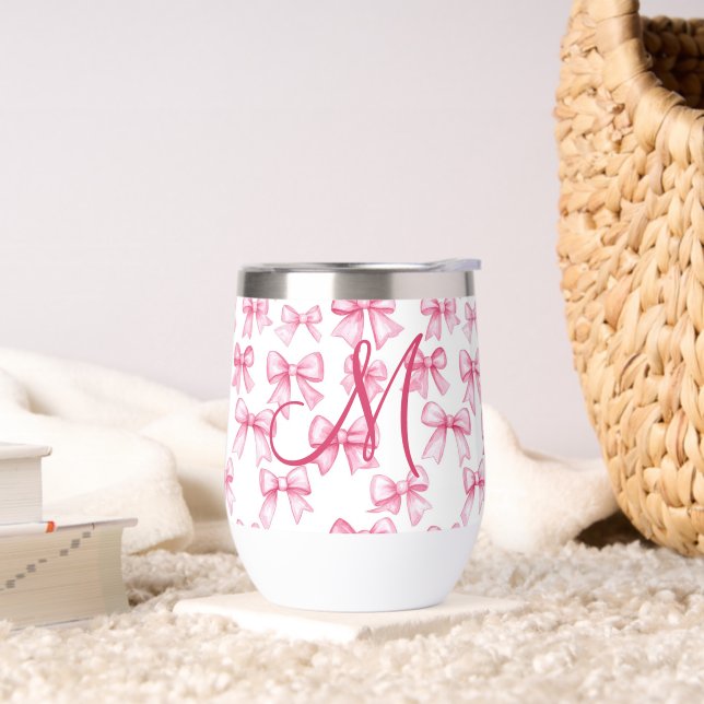 Monogramme Pink Bow Coquette esthétique Preppy ten (Salon)