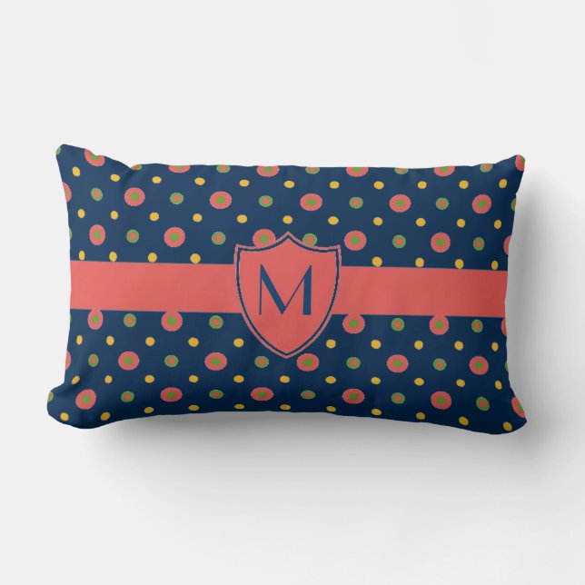 Monogramme Pois Lumbar Coussin (Recto)