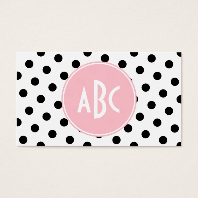 Monogramme Pois rose blanc et noir (Devant)