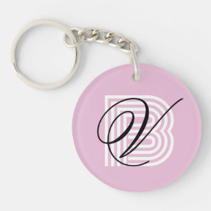 Monogramme porte - clé élégant minimaliste chic mo