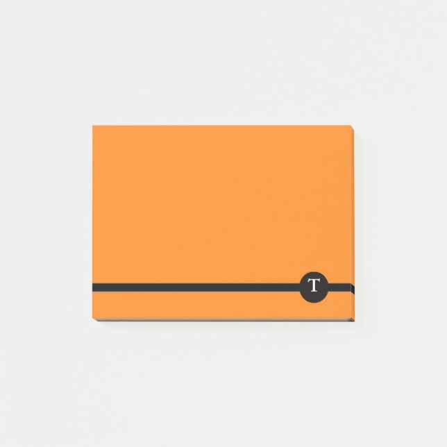 Monogramme post-it® orange et noir (Devant)