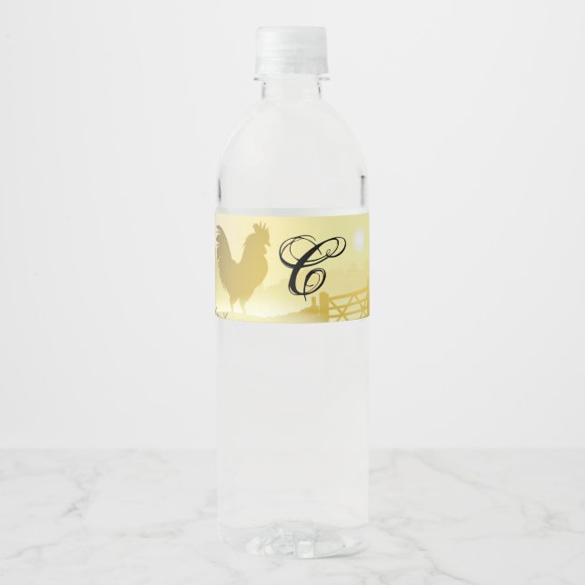 Monogramme Première bouteille d'eau Étiquette Sunn (Devant)