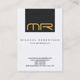 Monogramme professionnel Carte de visite gris blan