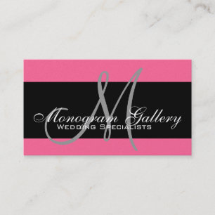 Monogramme Professionnel Cartes de visite Pink Sil
