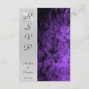 Monogramme Purple Texture Rsvp Invitation