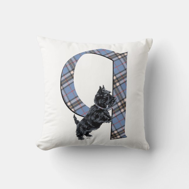 Monogramme Q Coussin Scottish Terrier (Recto)