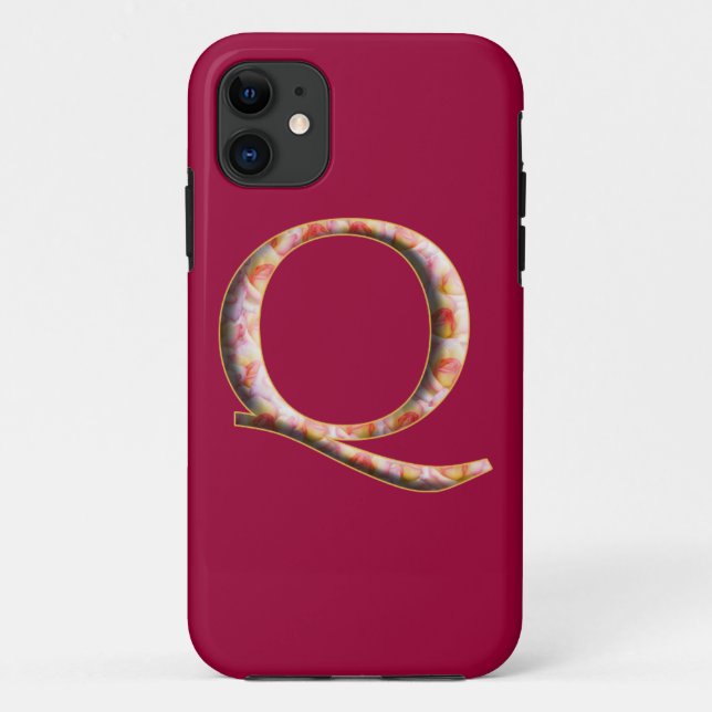 Monogramme Q en Motif Rose Iphone 5 Coque (Dos)