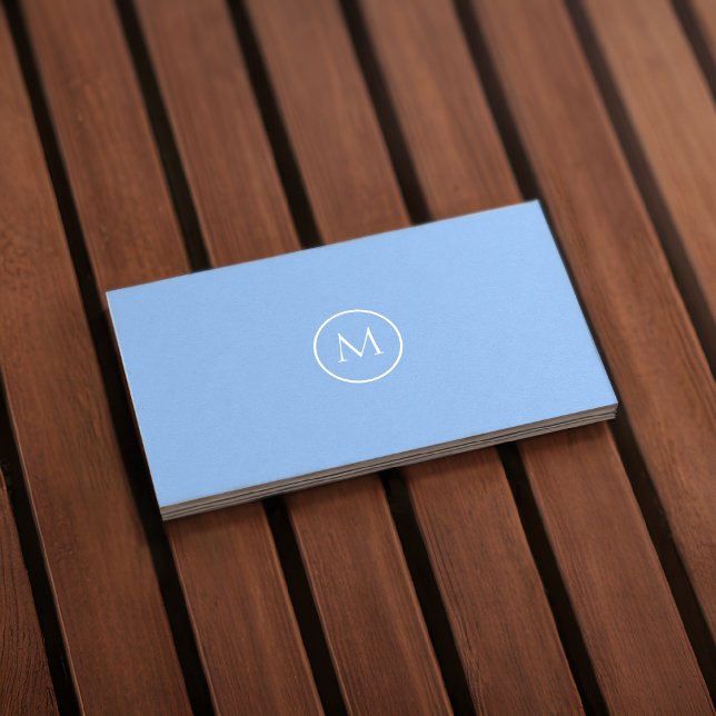 Monogramme Qr Code Carolina Carte de visite bleu (Front)