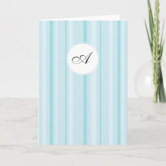 Monogramme rayé - nuances de bleu