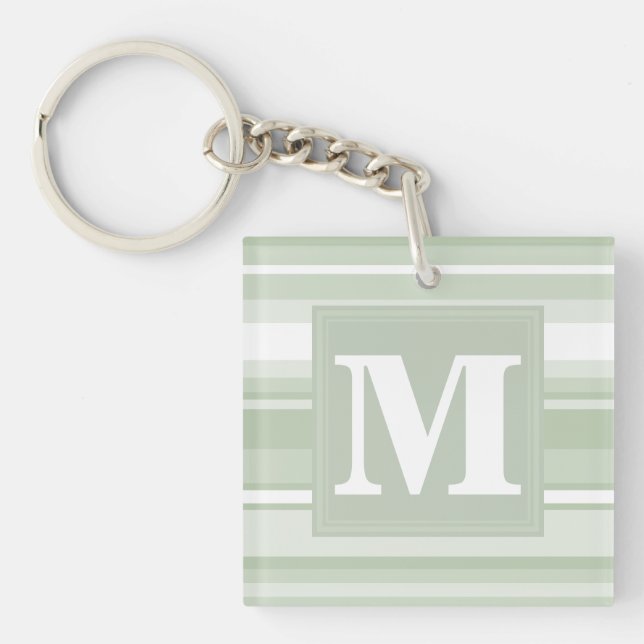 Monogramme rayures vert pâle (Devant)