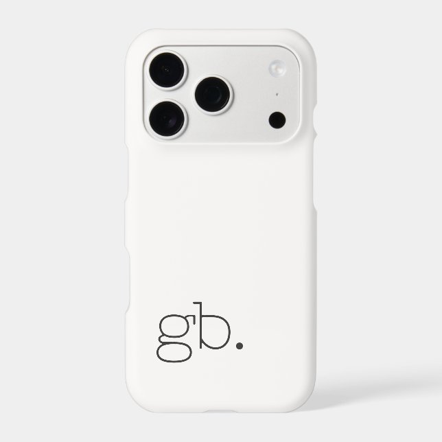 Monogramme Rétro Minimal Blanc (Verso)