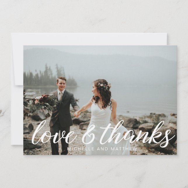 Monogramme romantique ⎢ Carte de remerciements Mar (Devant)