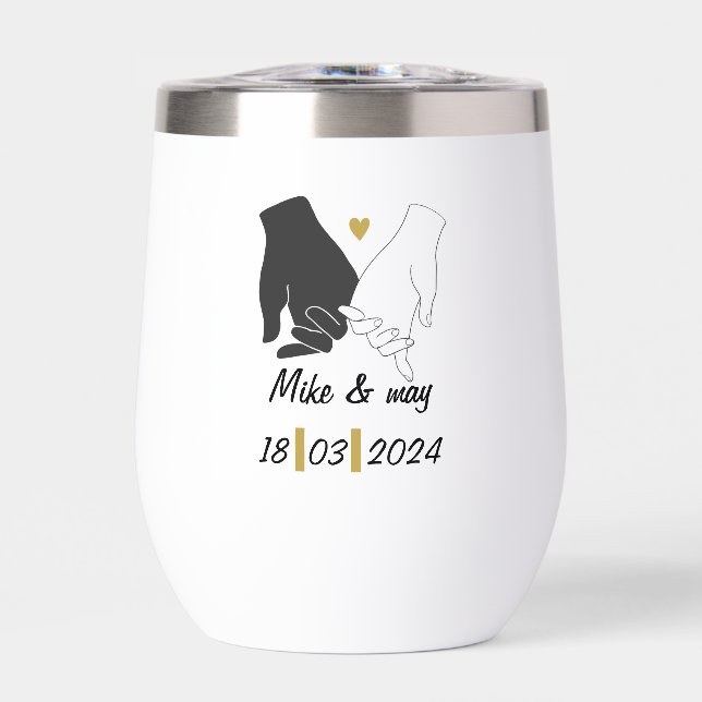 Monogramme romantique or et noir (Avant)