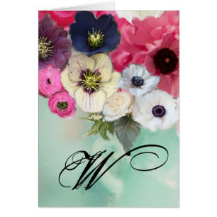 MONOGRAMME ROSE BLANC DE ROSES ET DE FLEURS