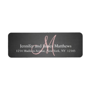 Monogramme rose Chalkboard pour Mariages