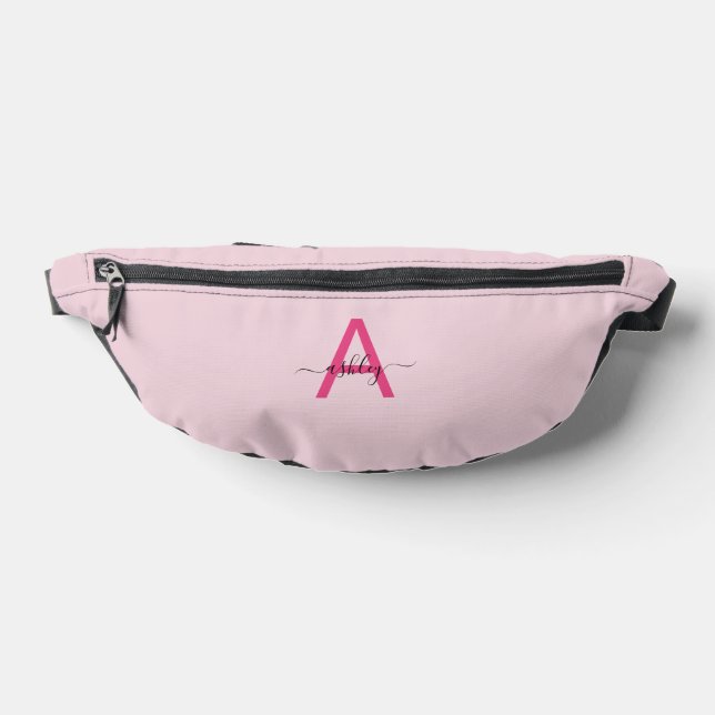 Monogramme rose chaud Nom de la fille Script (Poser)