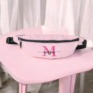 Monogramme rose chaud Nom de la fille Script