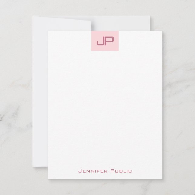 Monogramme rose clair sophistiqué Modèle propre (Devant)