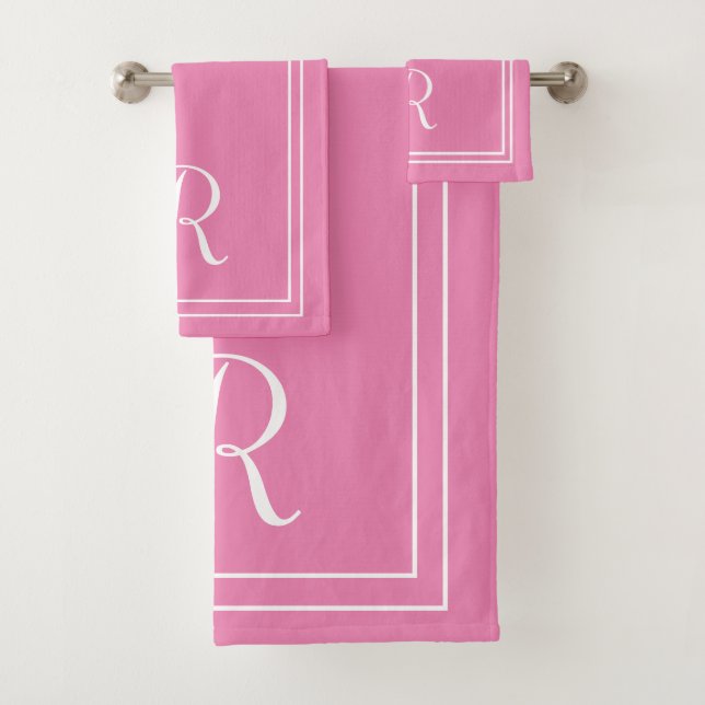 Monogramme rose et blanc moderne (En situation)
