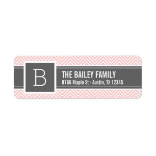 Monogramme rose et gris de Chevron