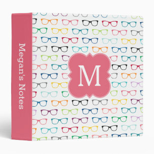 Monogramme rose lunettes de haute taille Classeur