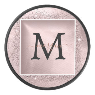 Monogramme rose Parties scintillant or