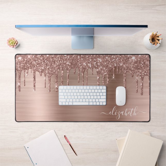 Monogramme rose Parties scintillant or (Bureau 1)