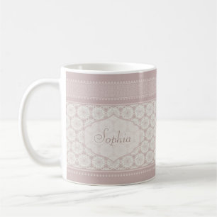 monogramme rose personnalisé tasse de café