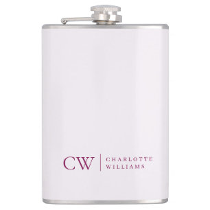 Monogramme rose personnalisée Flacon initial et no
