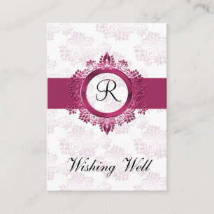 monogramme rose souhaitant des cartes bien