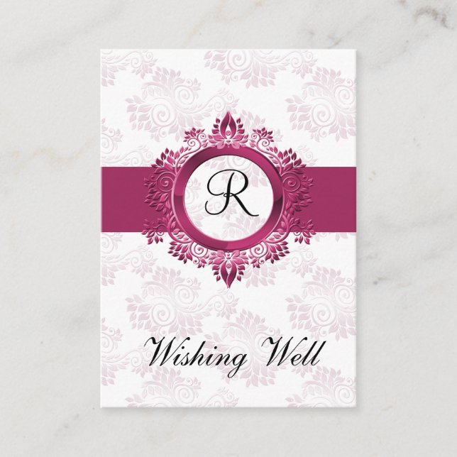 monogramme rose souhaitant des cartes bien (Devant)