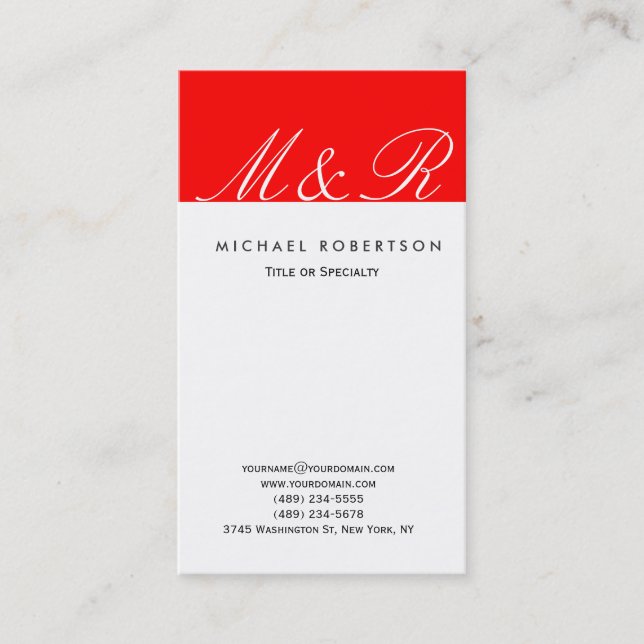 Monogramme Rouge Blanc blanc Nettoyant Carte de vi (Devant)