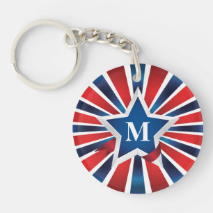 Monogramme rouge blanc et bleu