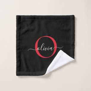 Monogramme rouge bourgogne noire moderne Nom du sc