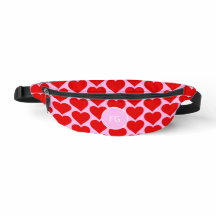 Monogramme rouge coeur rose motif féminin