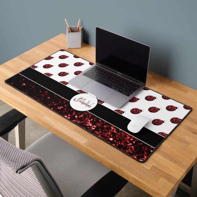 Monogramme rouge foncé coccinelle faux parties sci (Bureau 2)