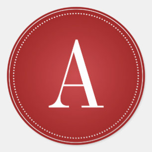 Monogramme rouge Sticker initial pour les vacances