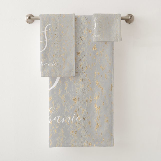Monogramme Rustic Gold Artsy Motifs Initiales mign (En situation)
