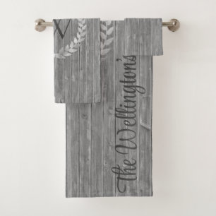 Monogramme Rustic Wood Nom de famille