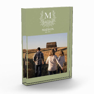 Monogramme rustique - Bloc photo initial personnal