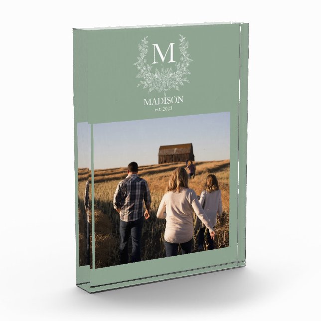 Monogramme rustique - Bloc photo initial personnal (Gauche)